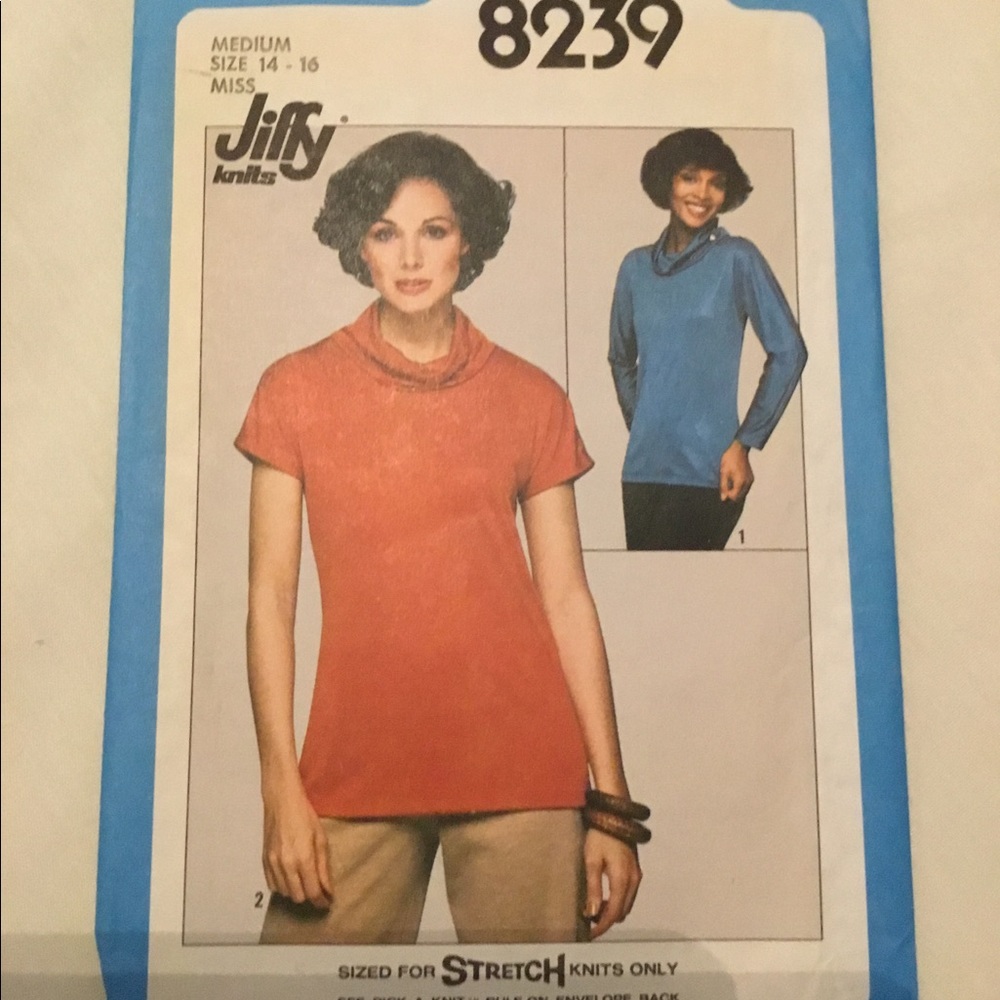 Vintage Simplicity 8239 pattern jiffy knits top